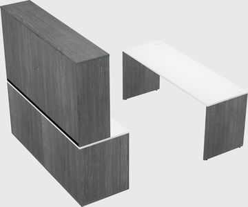 Parallel desk with credenza