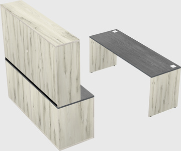Parallel desk with credenza