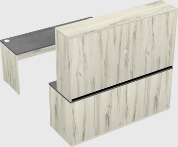 Parallel desk with credenza