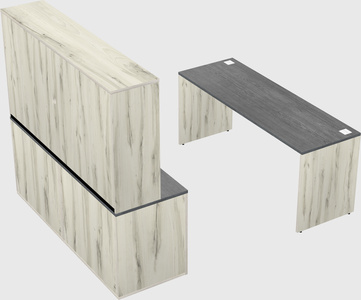 Parallel desk with credenza