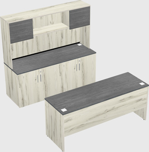 Parallel desk with credenza