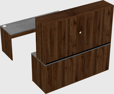 Parallel desk with credenza