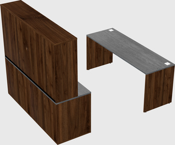 Parallel desk with credenza