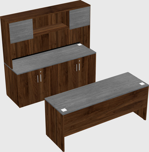 Parallel desk with credenza