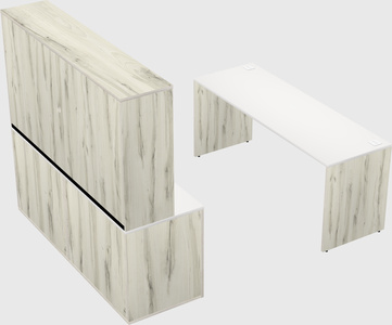 Parallel desk with credenza