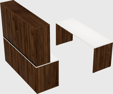 Parallel desk with credenza