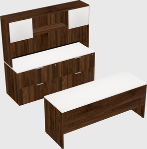 Parallel desk with credenza