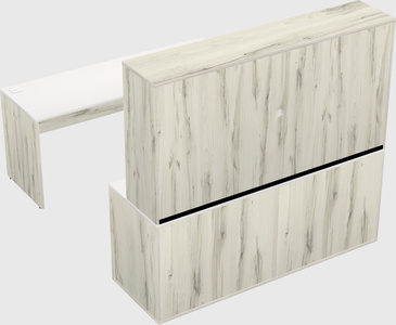 Parallel desk with credenza