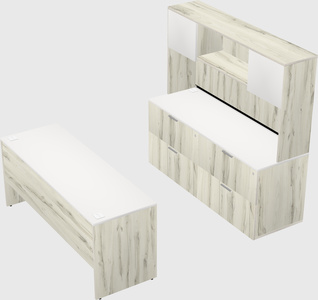 Parallel desk with credenza