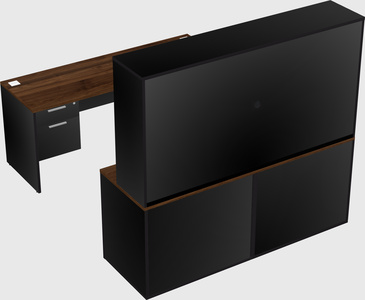 Parallel desk with credenza