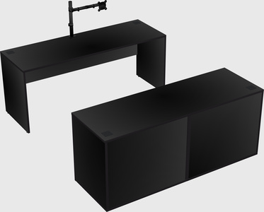 Parallel desk with credenza