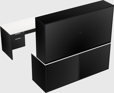Parallel desk with credenza