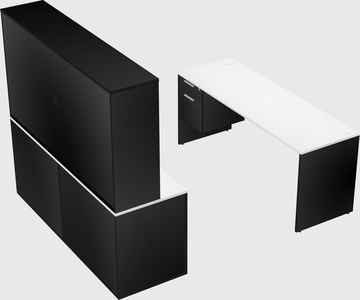 Parallel desk with credenza