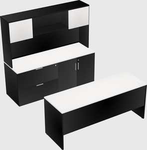 Parallel desk with credenza