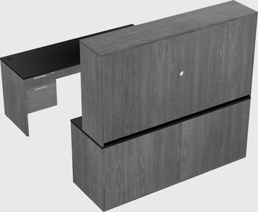 Parallel desk with credenza