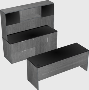 Parallel desk with credenza