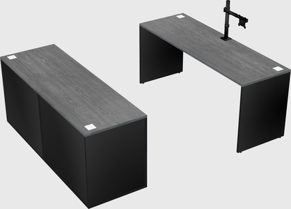 Parallel desk with credenza