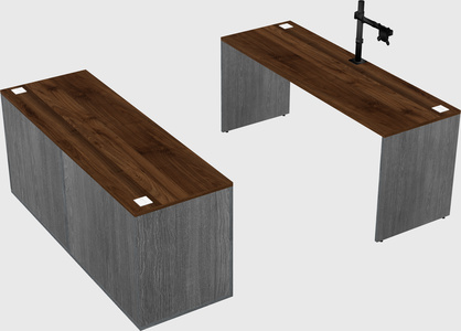 Parallel desk with credenza