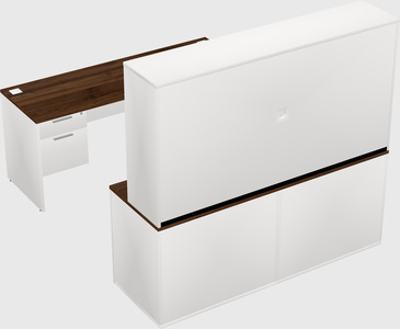 Parallel desk with credenza