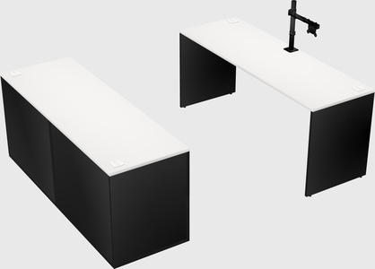 Parallel desk with credenza