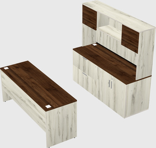 Parallel desk with credenza