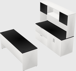 Parallel desk with credenza
