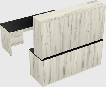 Parallel desk with credenza