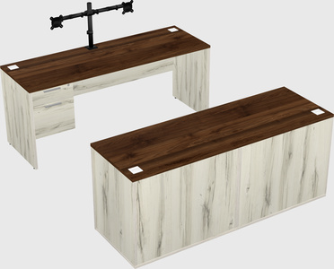 Parallel desk with credenza