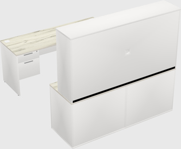 Parallel desk with credenza