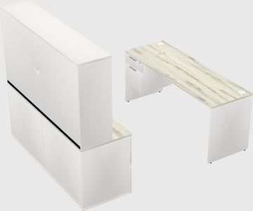 Parallel desk with credenza