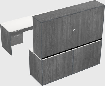 Parallel desk with credenza