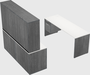 Parallel desk with credenza