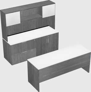 Parallel desk with credenza
