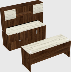 Parallel desk with credenza
