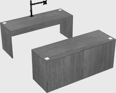 Parallel desk with credenza