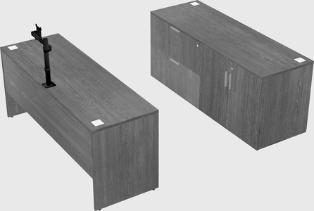Parallel desk with credenza