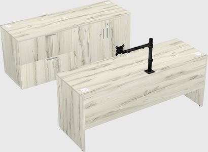 Parallel desk with credenza