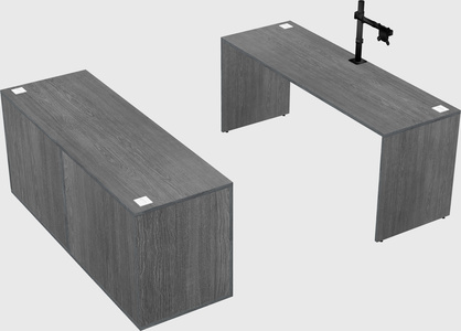 Parallel desk with credenza