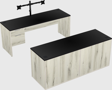 Parallel desk with credenza