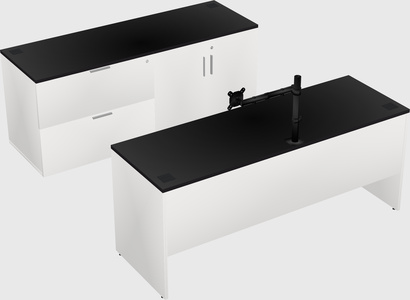 Parallel desk with credenza