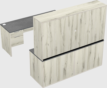Parallel desk with credenza