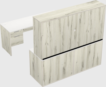 Parallel desk with credenza