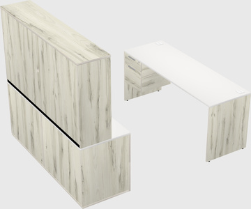 Parallel desk with credenza