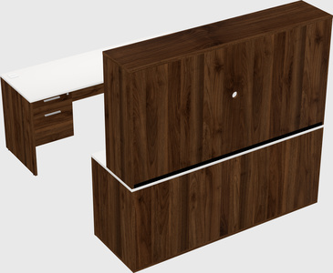Parallel desk with credenza