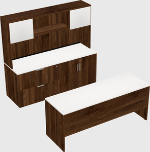 Parallel desk with credenza