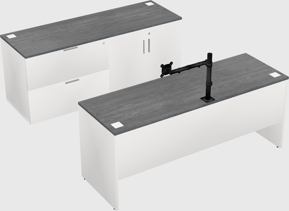Parallel desk with credenza