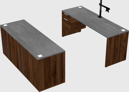 Parallel desk with credenza