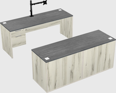 Parallel desk with credenza