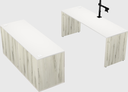 Parallel desk with credenza