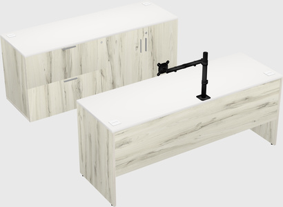 Parallel desk with credenza